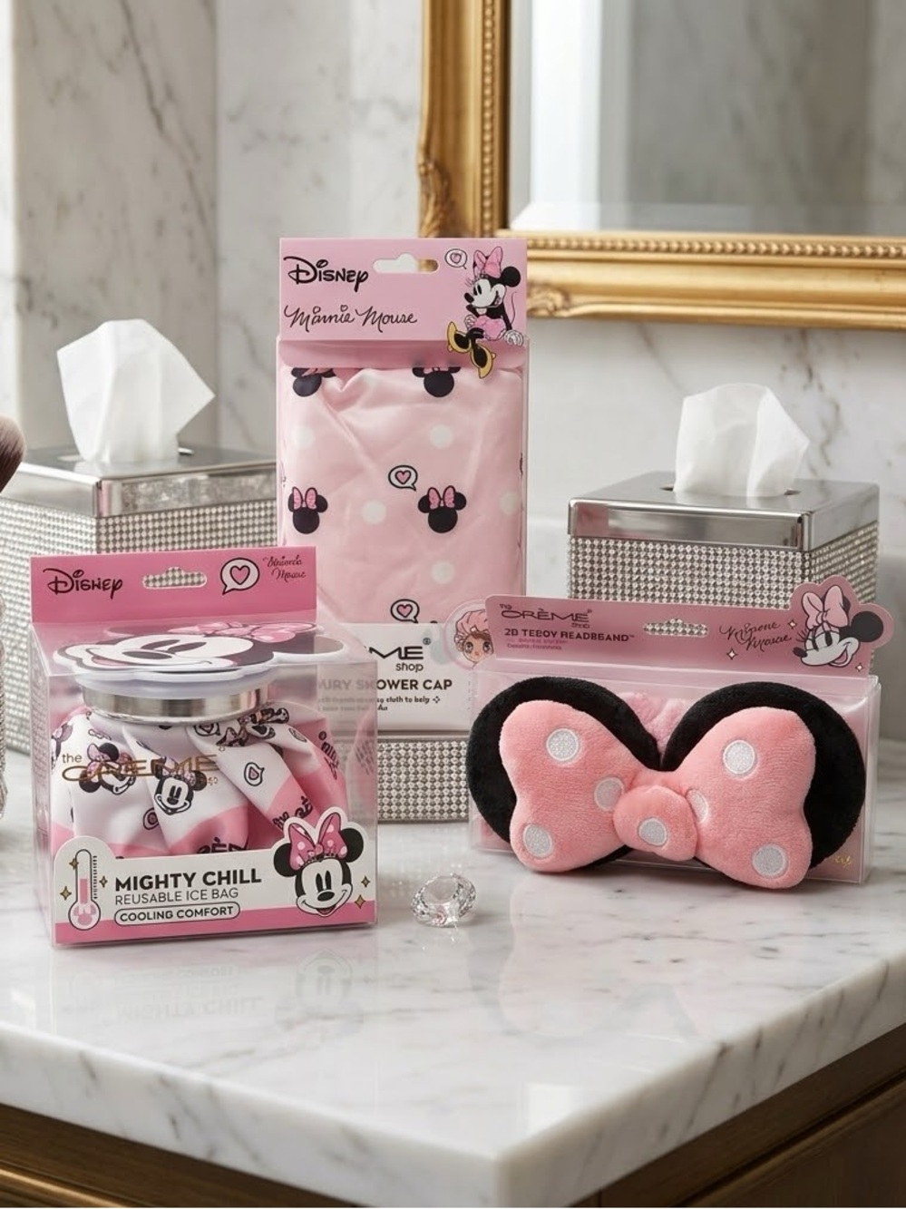 The Crème Shop x Disney Minnie Mouse Self Care Bundle! Headband, Shower Cap & Ic